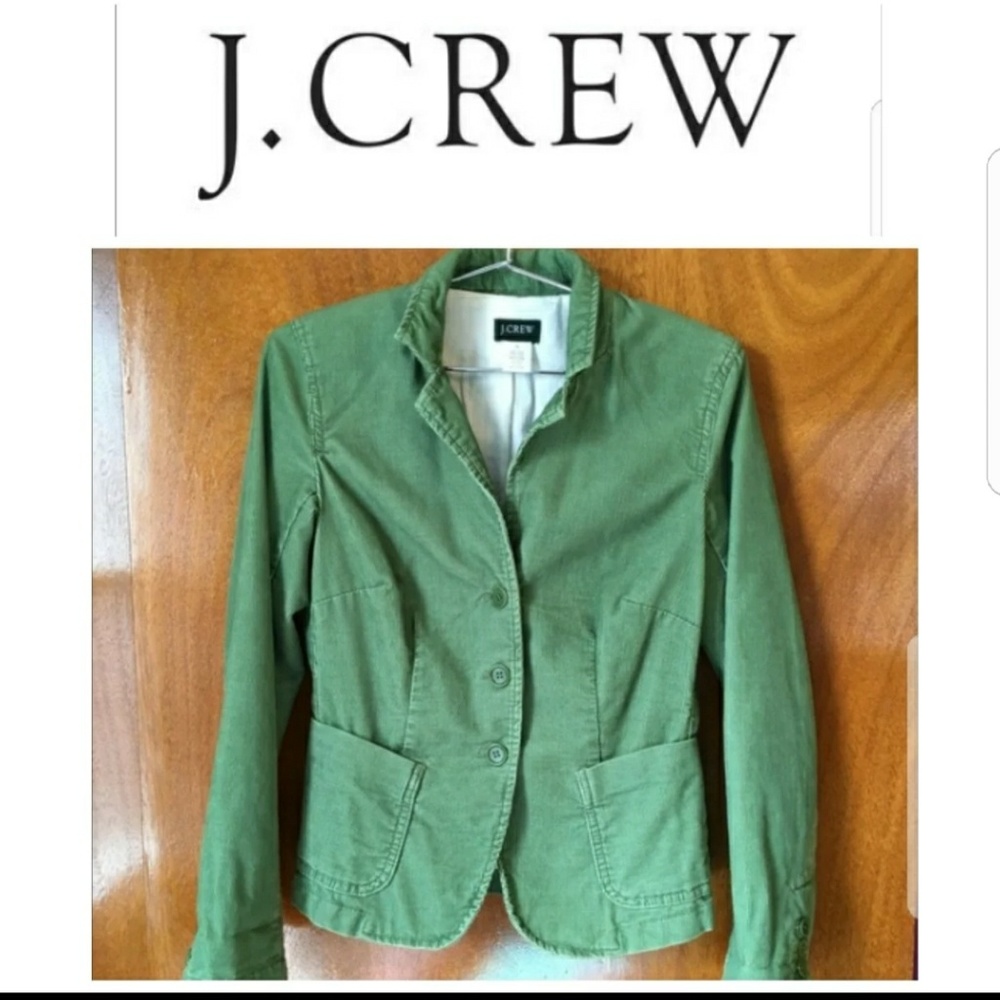 Jcrew olive green corduroy button blazer